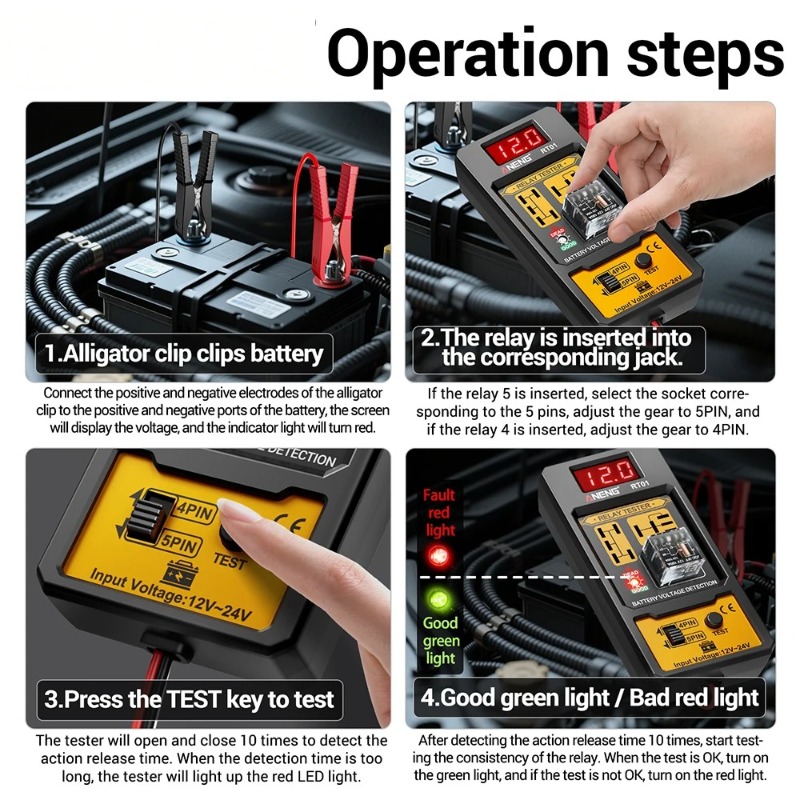 12V 24V Otomotiv Röle Test Cih - Battery Load Tester incelemesi ve fiyatı